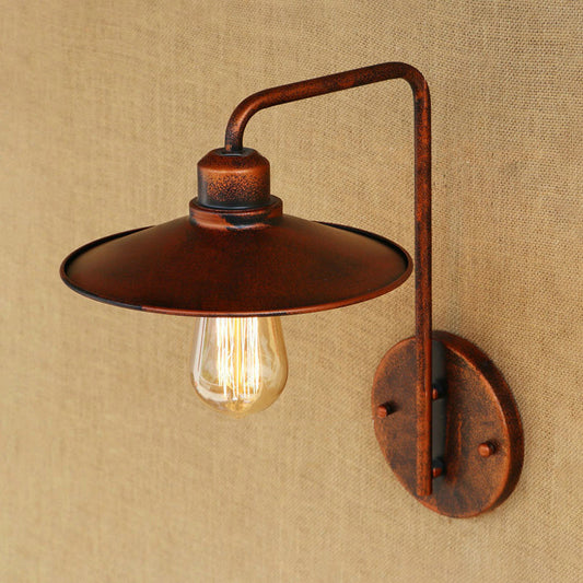 Frendorf | Schwarz/Weiß Flare Wandlampe Vintage Rustik Eisen 1 Glühbirne Wohnzimmer Wandlicht mit Winkelarm