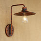 Frendorf | Schwarz/Weiß Flare Wandlampe Vintage Rustik Eisen 1 Glühbirne Wohnzimmer Wandlicht mit Winkelarm