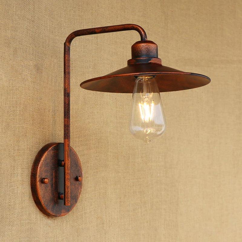 Frendorf | Schwarz/Weiß Flare Wandlampe Vintage Rustik Eisen 1 Glühbirne Wohnzimmer Wandlicht mit Winkelarm