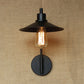 Frendorf | Schwarz/Weiß Flare Wandlampe Vintage Rustik Eisen 1 Glühbirne Wohnzimmer Wandlicht mit Winkelarm