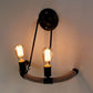 Frendorf | Rope Half-Ring Wandverlichting Vintage Stijl 2 Lichten Woonkamer Wandlamp met Blote Lamp in Zwart