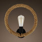 Frendorf | Geknoopte Ring Wandlamp met Open Gloeilamp Boerderij 1 Licht Hal Vaste Lamp in Zwart