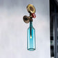 Frendorf | Braun/Blaue Flasche Wand Scone Lampe Vintage Stilvolle Glas 1 Glühbirne Wohnzimmer Wandbeleuchtung mit Manometer und Ventil
