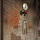 Frendorf | Braun/Blaue Flasche Wand Scone Lampe Vintage Stilvolle Glas 1 Glühbirne Wohnzimmer Wandbeleuchtung mit Manometer und Ventil