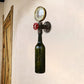 Frendorf | Braun/Blaue Flasche Wand Scone Lampe Vintage Stilvolle Glas 1 Glühbirne Wohnzimmer Wandbeleuchtung mit Manometer und Ventil