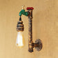 Frendorf | 1 Licht Water Tap Wandlamp met Pijp Vintage Antiek Messing Metaal Wandlamp Verlichting voor Gang