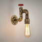 Frendorf | Antike Messing Wasserhahn Form Wand Sconce mit Ventil Industrie 1 Licht Wohnzimmer Wandmontage Licht