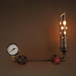 Frendorf | Gegoten IJzeren Buis Wandlamp met Ventiel en Manometer Vintage 1 Licht Woonkamer Wandlamp in Verouderd Messing/Zwart