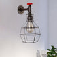 Frendorf | Globe Caged Corridor Wandlamp met Ventiel Deco Vintage Metaal 1 Licht Zwart/Bronze Wandlamp