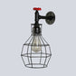Frendorf | Globe Caged Corridor Wandlamp met Ventiel Deco Vintage Metaal 1 Licht Zwart/Bronze Wandlamp