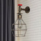 Frendorf | Globe Caged Corridor Wandlamp met Ventiel Deco Vintage Metaal 1 Licht Zwart/Bronze Wandlamp