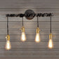 Frendorf | 4 Lichten Lineaire Pijp Muurlicht Wandlamp met Open Gloeilamp Industieel Messing Metaal Muurmontage Lamp