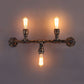 Frendorf | Metalen Op en Neer Wandlamp met Pijppatroon Vintage Stijl 3 Bulbs Woonkamer Wandmontage Licht in Brons