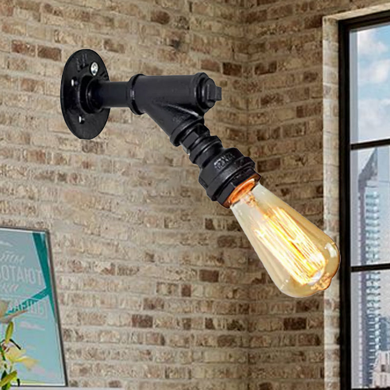 Frendorf | 1 Kopf Wand Licht Sconce Antik Stylisch Gepiped Metall Mini Sconce Beleuchtung Fixture in Rost/Schwarz für Restaurant