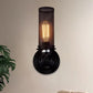 Frendorf | Zylinder Eisen Wand Sconces Beleuchtung mit Netzschirm Antik Stil 1/2-Glühbirne Bauernhaus Wandlampe in Schwarz