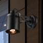 Frendorf | 1 Licht Draaibaar Wandmontageverlichting met Cylindrische Metalen Schaduw Industriële Binnenwandlamp in Zwart