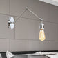 Frendorf | 1 Licht Swing Arm Wandleuchte Licht Industriell Schwarz/Messing Metall Wandleuchtenarmatur für Badezimmer