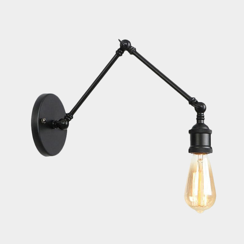 Frendorf | Industriële Open Bol Sconces Verlichting met Swingarm 1 Licht Metalen Wandlamp in Messing/Zwart voor Woonkamer