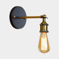 Frendorf | Schwarz/Messing-Finish 1 Kopf Wandlampe Industrieller Metall Mini Wandleuchte mit Nackte Glühbirne für Schlafzimmer