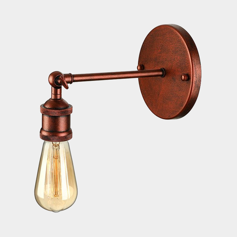 Frendorf | Schwarz/Messing-Finish 1 Kopf Wandlampe Industrieller Metall Mini Wandleuchte mit Nackte Glühbirne für Schlafzimmer