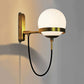 Frendorf | Zwarte/gouden Globe Wandverlichting Moderne Duidelijk/Matglas 1 Licht Woonkamer Wandlamp Fixture