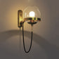 Frendorf | Zwarte/gouden Globe Wandverlichting Moderne Duidelijk/Matglas 1 Licht Woonkamer Wandlamp Fixture