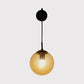 Frendorf | 1 Licht Globus Wandlamp Lichtarmatuur Industriel Amber Glas Wandlamp in Zwart/Brass voor Woonkamer