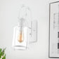Frendorf | Zylinder klare Glas Wandmontierte Lampe Industrie Einzelne Glühbirne Wohnzimmer Wandleuchte in Schwarz/Weiß/Rost mit Käfig