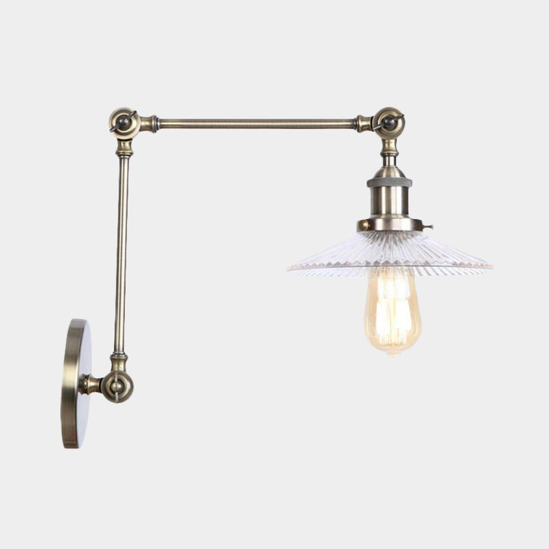 Frendorf | Saucer Wohnzimmer Wandleuchte Rustikaler Stil Prismen Glas 1 Licht Schwarz/Silber/Bronze Wandlampe