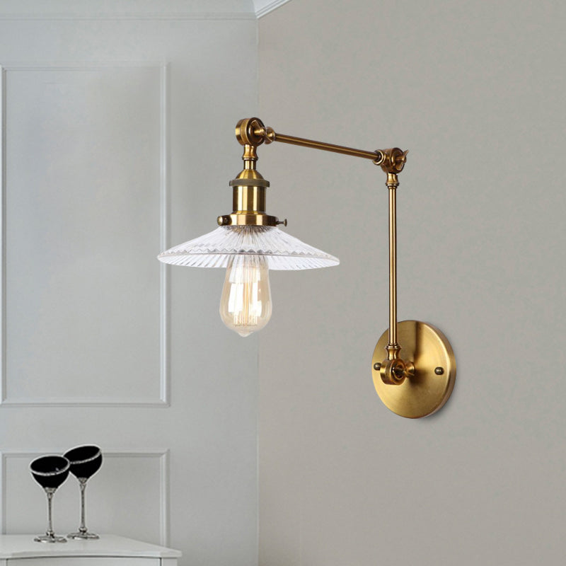 Frendorf | Saucer Wohnzimmer Wandleuchte Rustikaler Stil Prismen Glas 1 Licht Schwarz/Silber/Bronze Wandlampe