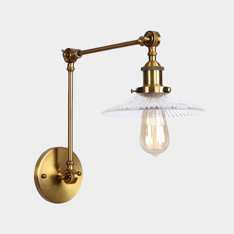 Frendorf | Saucer Wohnzimmer Wandleuchte Rustikaler Stil Prismen Glas 1 Licht Schwarz/Silber/Bronze Wandlampe