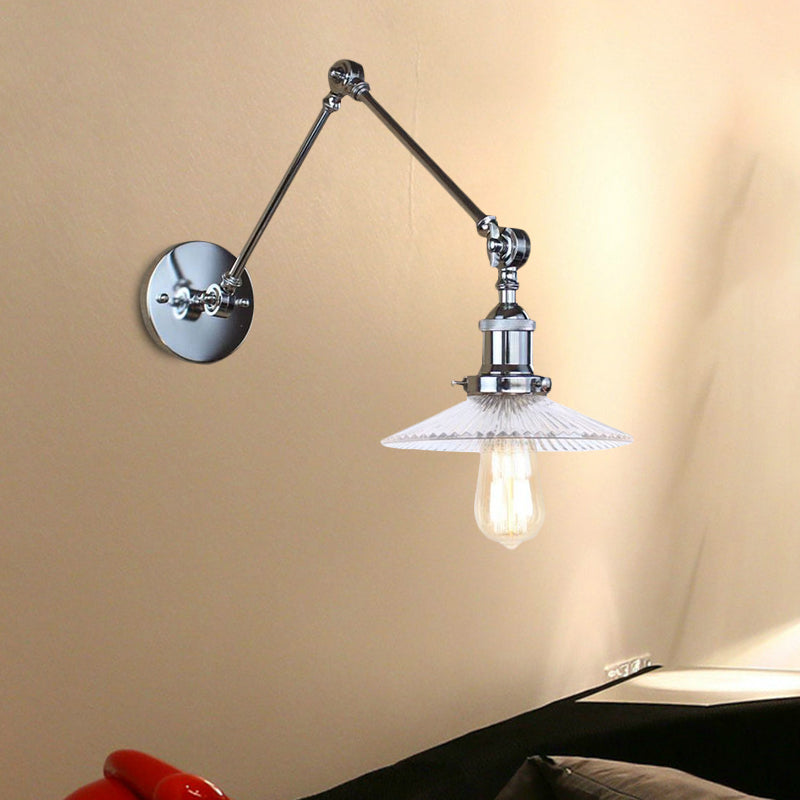Frendorf | Saucer Wohnzimmer Wandleuchte Rustikaler Stil Prismen Glas 1 Licht Schwarz/Silber/Bronze Wandlampe