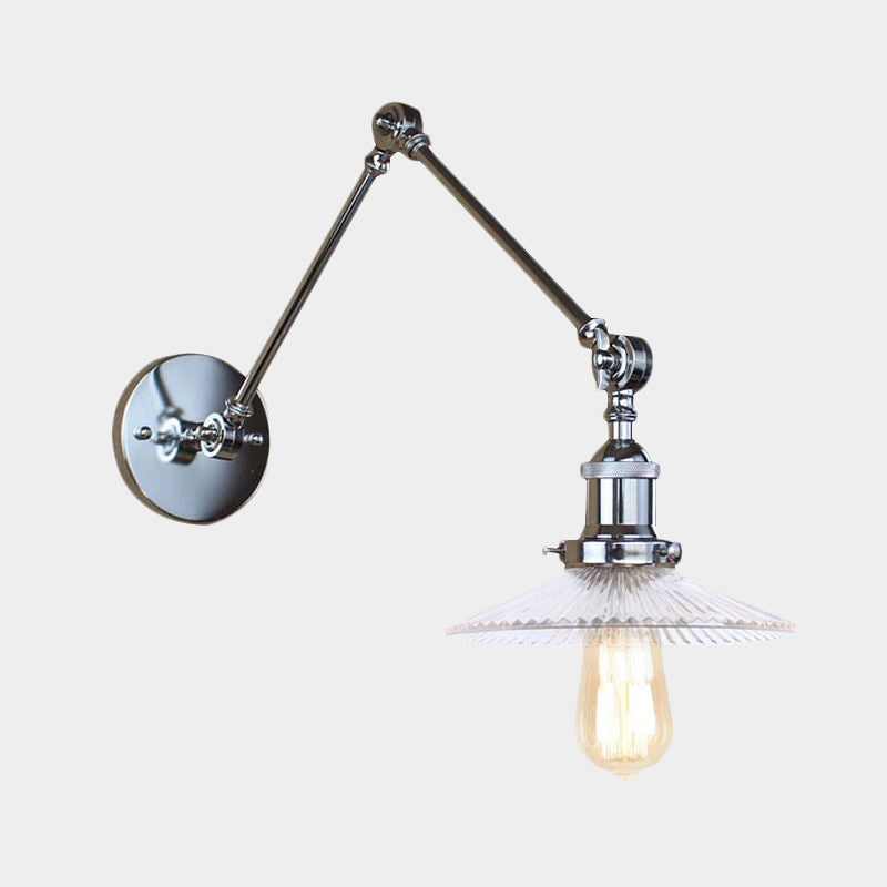 Frendorf | Saucer Wohnzimmer Wandleuchte Rustikaler Stil Prismen Glas 1 Licht Schwarz/Silber/Bronze Wandlampe