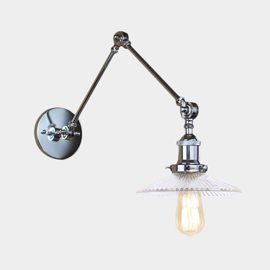 Frendorf | Saucer Wohnzimmer Wandleuchte Rustikaler Stil Prismen Glas 1 Licht Schwarz/Silber/Bronze Wandlampe