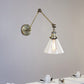Frendorf | 1 Licht Getaperde Wandlamp Vintage Stijl Satijn Messing/Chroom/Antiek Messing Heldere Glazen Wandlamp voor Woonkamer