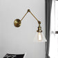 Frendorf | 1 Licht Getaperde Wandlamp Vintage Stijl Satijn Messing/Chroom/Antiek Messing Heldere Glazen Wandlamp voor Woonkamer