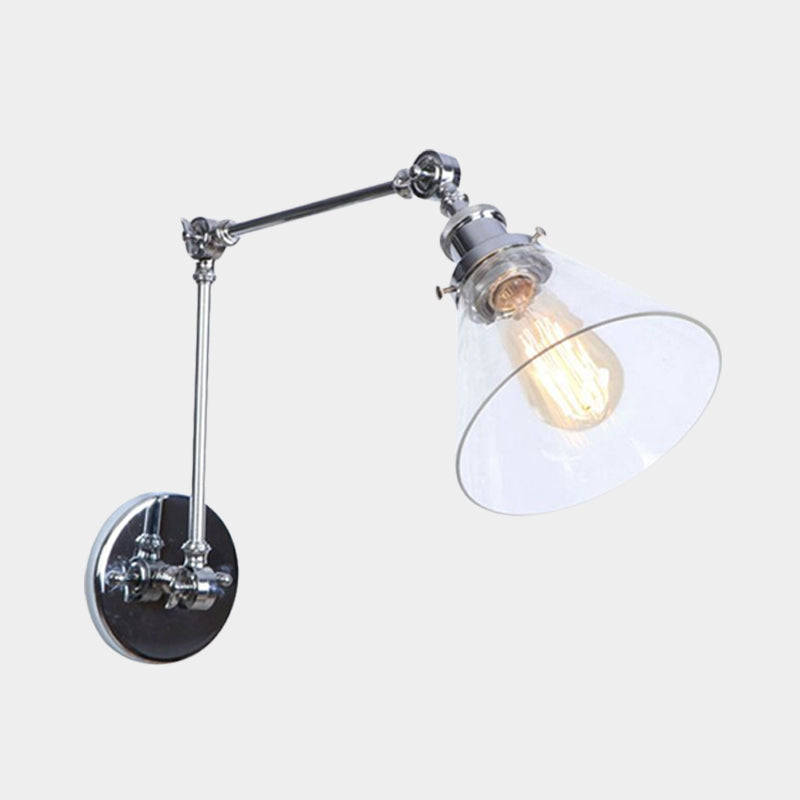 Frendorf | 1 Licht Getaperde Wandlamp Vintage Stijl Satijn Messing/Chroom/Antiek Messing Heldere Glazen Wandlamp voor Woonkamer