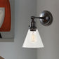 Frendorf | 1 Licht Klar Glas Wandleuchte Licht Industriell Schwarz/Chrom Kegel Schirm Wohnzimmer Beleuchtung Fixture