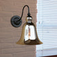 Frendorf | Bell Schlafzimmer Wandlichttragschale Industriell Klar/Grün/Rauchglas 1 Licht Schwarze Wandleuchte mit Gänsehautarm