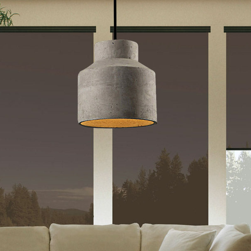 6.5"/8.5"/10.5" Dia Barn/Zylinder/Dom Zement Pendelleuchte Industrie 1 Licht Esszimmertisch Deckenleuchte mit verstellbarem Kabel in Grau