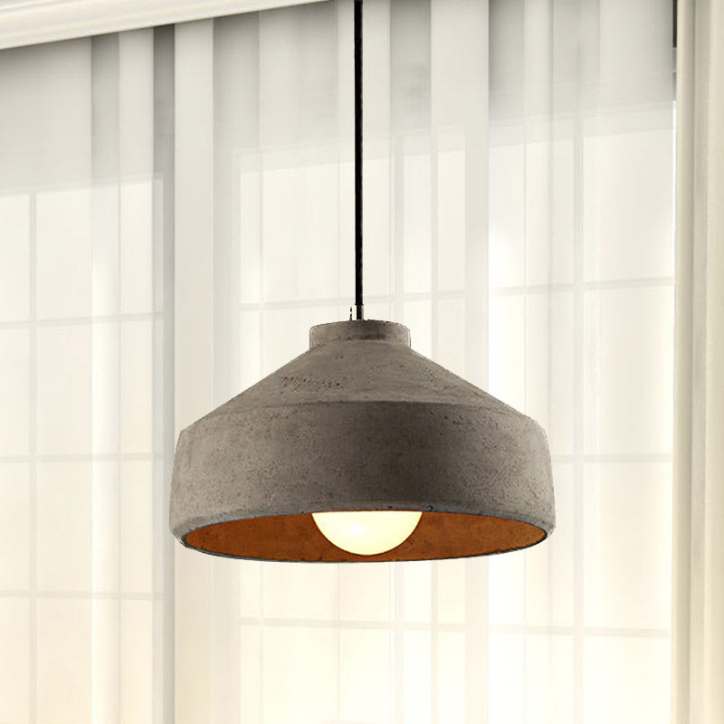 6.5"/8.5"/10.5" Dia Barn/Zylinder/Dom Zement Pendelleuchte Industrie 1 Licht Esszimmertisch Deckenleuchte mit verstellbarem Kabel in Grau