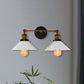 Frendorf | 2 Köpfe Wandlicht Industrie Stilvolle konische Schirm Metall Wand Sconces Beleuchtung in Schwarz/Weiß für Wohnzimmer