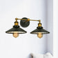 Frendorf | 2/3 Lampen Kegel Schirm Wandmontage Licht Vintage Stil Schwarzes Metall Wandleuchte Beleuchtung für Restaurant