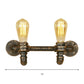 Frendorf | Aged Brass 2 Lichter Wand Sconce Licht Rustikal Industriell Schmiedeeisen Exposed Wandmontage Licht