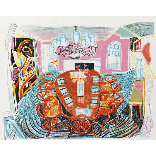 Frendorf | Betoverende eetkamer muurwand mural voor accentmuur potloodtekening wandbedekking, op maat gemaakt