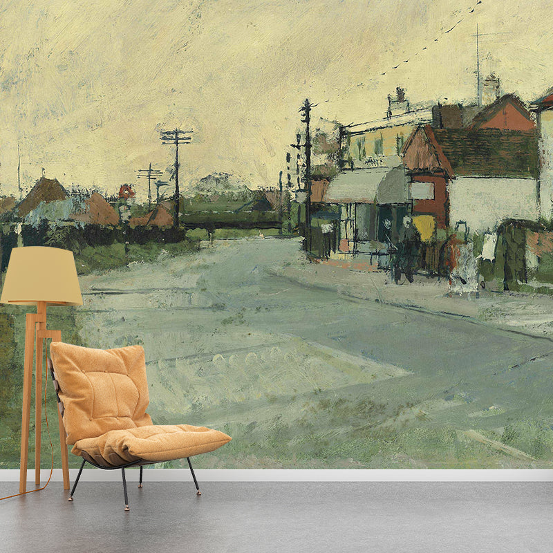 Frendorf | Rustieke Wegkant Boerderij Muurpapier voor Slaapkamer Landschapschilderij Wanddecoratie, Optionele Grootte