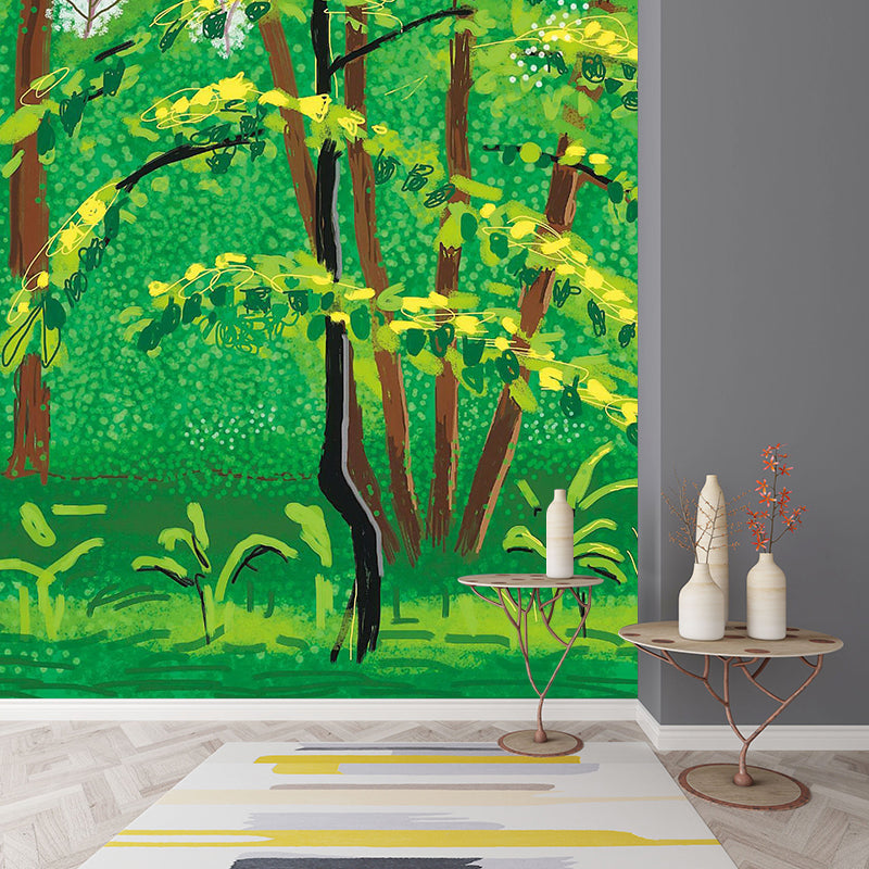 Frendorf | Groene Bomen Schilderij Behang Muurwaterdichting Wandbedekking voor Thuisgalerij
