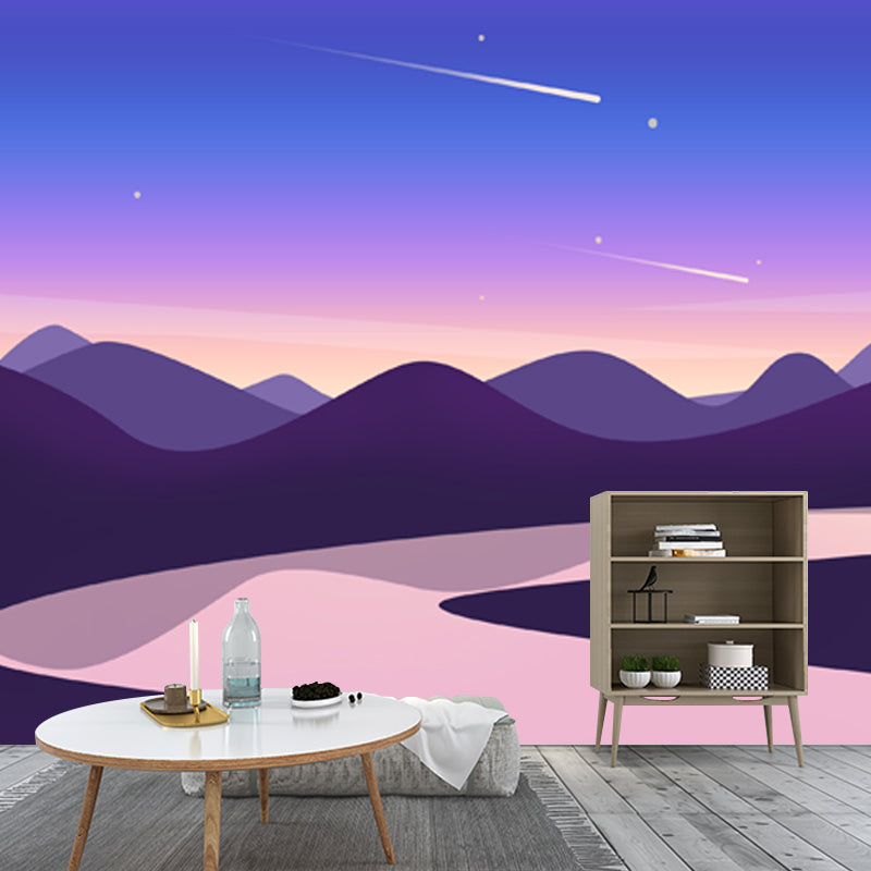 Frendorf | Curved River at Night Mural Decal Modern Wasserfest Schlafzimmer Wandkunst, Individueller Druck