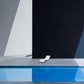 Frendorf | Illustratie Pool en Stoel Muur Decal voor Woonkamer, Zwart-Blauw, Aangepaste Grootte