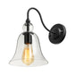 Frendorf | Bell Schlafzimmer Wandlichttragschale Industriell Klar/Grün/Rauchglas 1 Licht Schwarze Wandleuchte mit Gänsehautarm